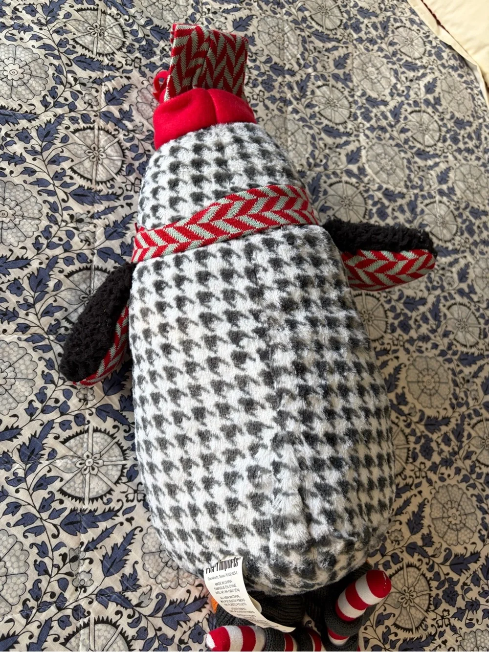Vintage NWT Pier 1 Imports Christmas Plush Penguin Totter
